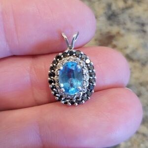 Sterling Silver & Blue Topaz Pendant